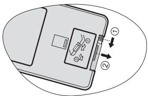 BENQ MX613ST,  MX618ST,  MX660P - Remplacement de la pile de la télécommande - 3