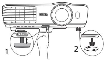 BENQ MX613ST,  MX618ST,  MX660P - Ajustement de l'angle de projection - 1