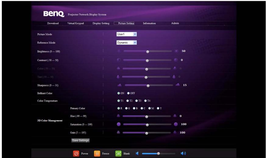 BENQ MX613ST,  MX618ST,  MX660P - Contrôler le projecteur à distance via un navigateur Web - 6