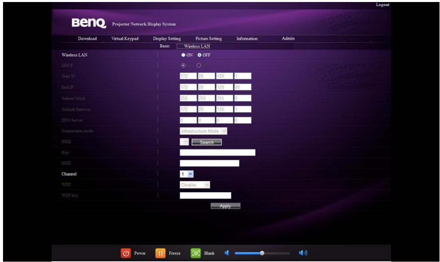 BENQ MX613ST,  MX618ST,  MX660P - Contrôler le projecteur à distance via un navigateur Web - 10