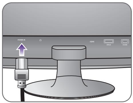 BENQ RL2240H,  RL2450HT - Connexion de l'alimentation et mise sous tension. - 4