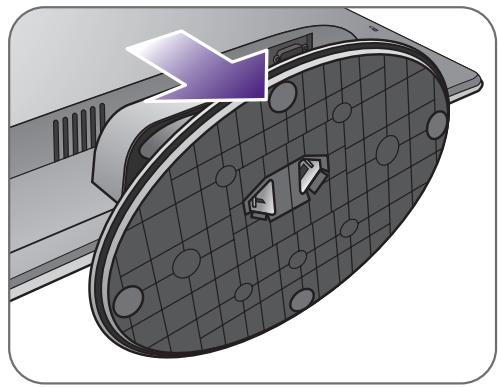 BENQ RL2240H,  RL2450HT - Appuyez les clips de verrouillage pour détacher la base du moniteur du bras de support du moniteur. - 2