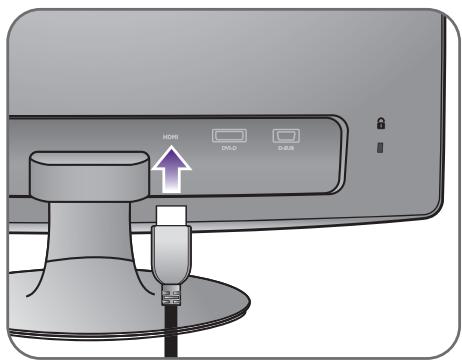 BENQ RL2240H,  RL2450HT - Pour connecter le cable HDMI - 5