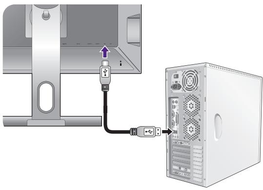BENQ XL2420T - Connectez les péripériques USB. - 1