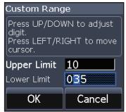 LOWRANCE ELITE 7 HDI - Custom Range — Upper and Lower Limits - 3