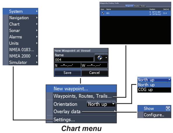 LOWRANCE ELITE 7 HDI - Chart Menu - 1