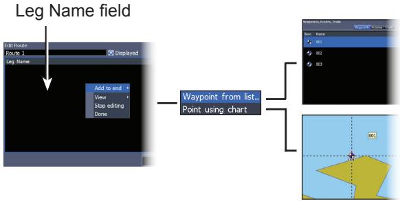 LOWRANCE ELITE 7 HDI - To create a route from waypoint list: - 1