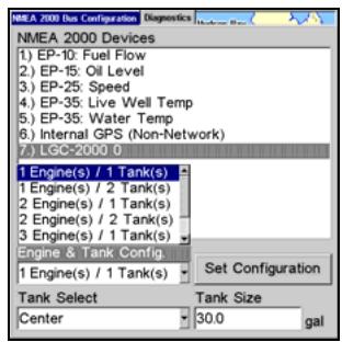 LOWRANCE GLOBALMAP 5300C - Setting Engine-Tank Configuration: - 1