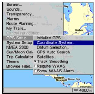 LOWRANCE GLOBALMAP 5300C - Coordinate System Selection - 1