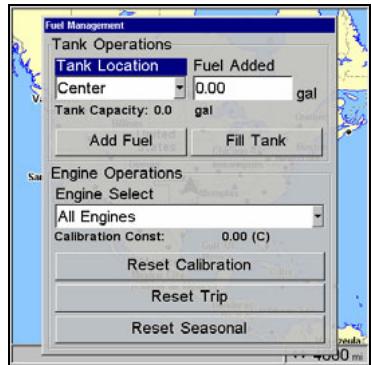 LOWRANCE GLOBALMAP 5300C - Fuel Management Menu - 2