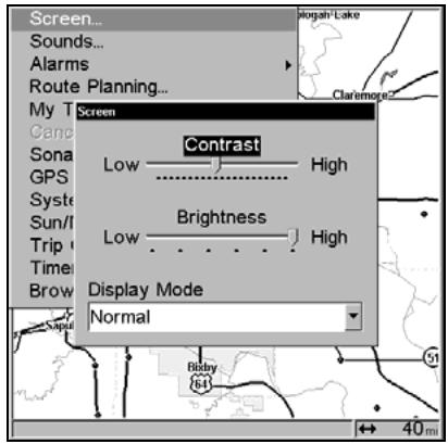 LOWRANCE GLOBALMAP 5300C - To adjust Contrast: - 1