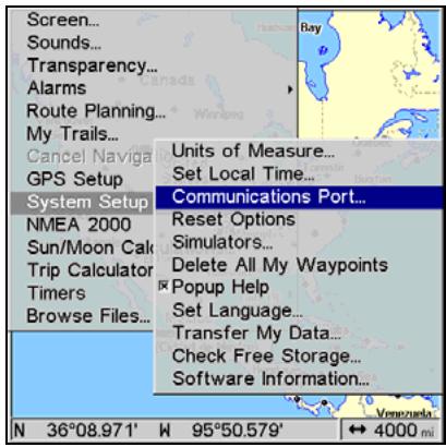 LOWRANCE GLOBALMAP 5300C - Communications Port Configuration - 1