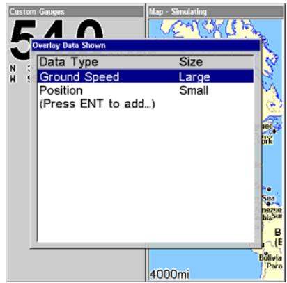 LOWRANCE GLOBALMAP 5300C - To change Overlay data size: - 2