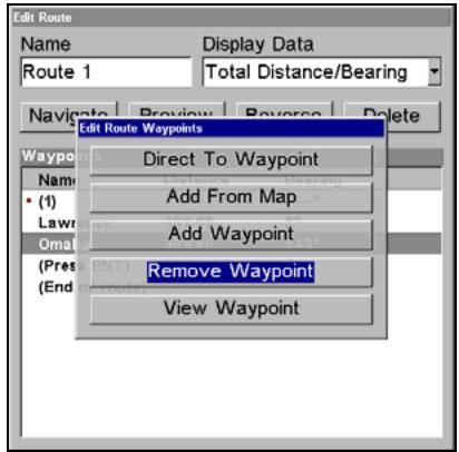 LOWRANCE GLOBALMAP 5300C - Edit Route Waypoints - 1