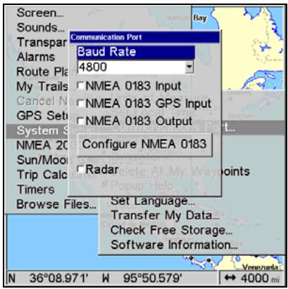 LOWRANCE GLOBALMAP 5300C - Communications Port Configuration - 2