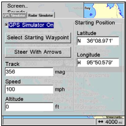 LOWRANCE GLOBALMAP 5300C - To turn on the GPS Simulator: - 2