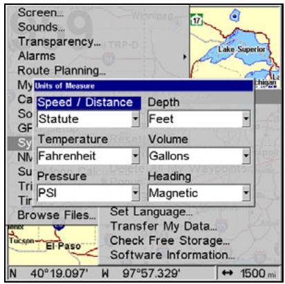 LOWRANCE GLOBALMAP 5300C - To set Heading units: - 1