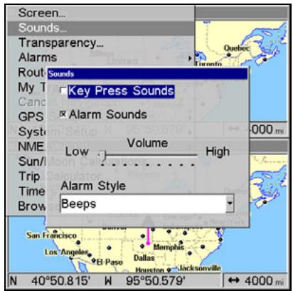 LOWRANCE GLOBALMAP 5300C - To set Alarm Sounds: - 1