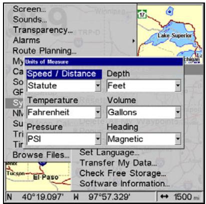 LOWRANCE GLOBALMAP 5300C - To set Speed/Distance: - 1