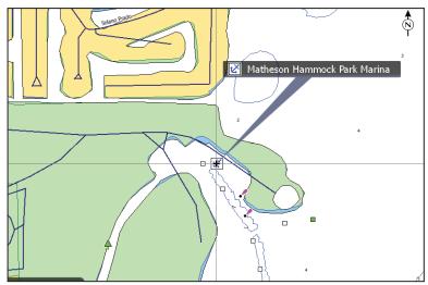 LOWRANCE HDS-5 - Visualiser les informations des points d'intérêt dans la page Chart (Carte): - 1