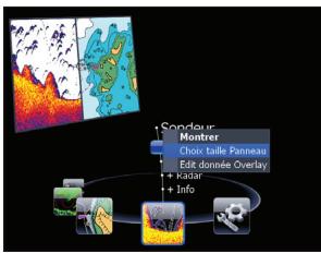 LOWRANCE HDS-5 - Ajouter un calque Data (Données) ou Gauge (Jauge) à une page : - 1