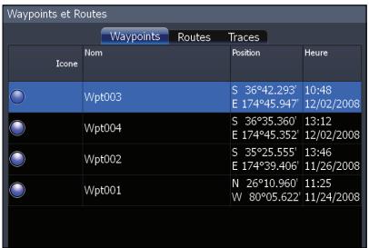 LOWRANCE HDS-5 - Écran Waypoints (Points d' étape) - 1