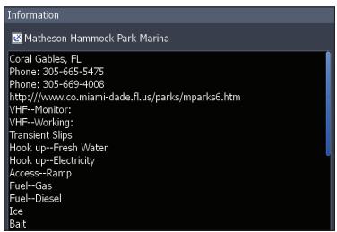 LOWRANCE HDS-5 - Visualiser les informations des points d'intérêt dans la page Chart (Carte): - 2