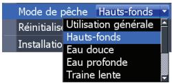 LOWRANCE HOOK 4 CHIRP - Menus déroulants - 1