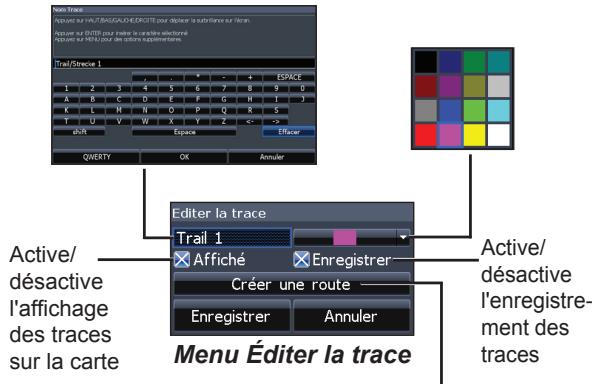 LOWRANCE HOOK 4 CHIRP - Les menus éditer la trace et nouvelle trace - 1