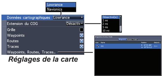LOWRANCE HOOK 7 - Réglages de la carte - 1