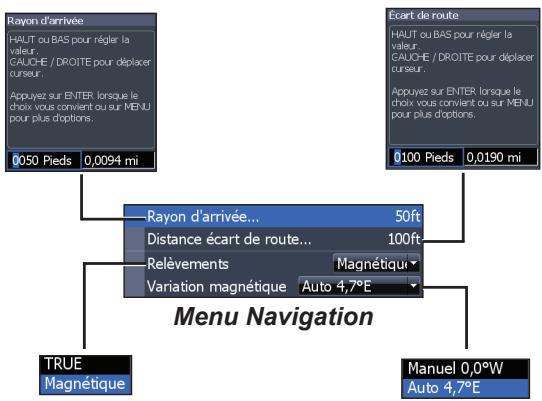 LOWRANCE HOOK 7 - Réglages de navigation - 1