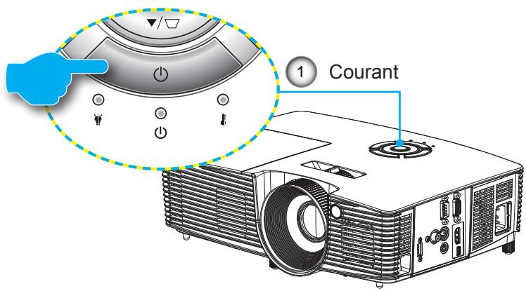 OPTOMA DS344 - Mise sous tension du projecteur - 3