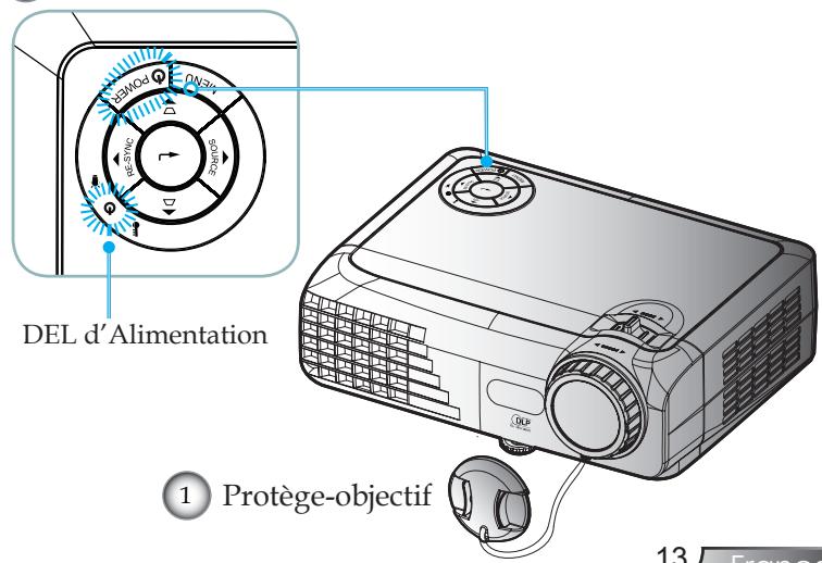 OPTOMA EX610ST - Mise sous tension du projecteur - 2