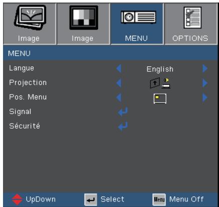 OPTOMA EX610ST - Menu - 1