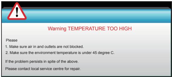 OPTOMA GT5000 - On Screen Messages - 3