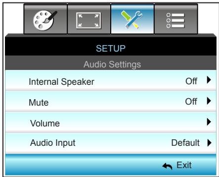 OPTOMA GT5000 - SETUP | Audio Settings - 1