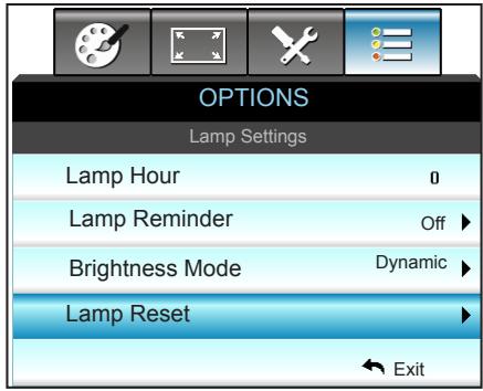 OPTOMA GT5000 - OPTIONS | Lamp Settings - 1