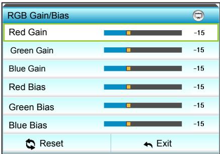 OPTOMA GT5000 - RGB Gain/Bias - 1