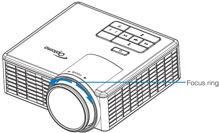 OPTOMA ML750ST - Adjusting the Projector Focus - 1