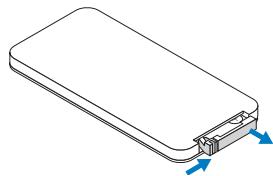 OPTOMA ML750ST - Installing the Remote Control Battery - 1