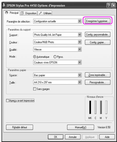 EPSON STYLUS PRO 4450, STYLUS PRO 4880 - Enregistrement de favors - 1