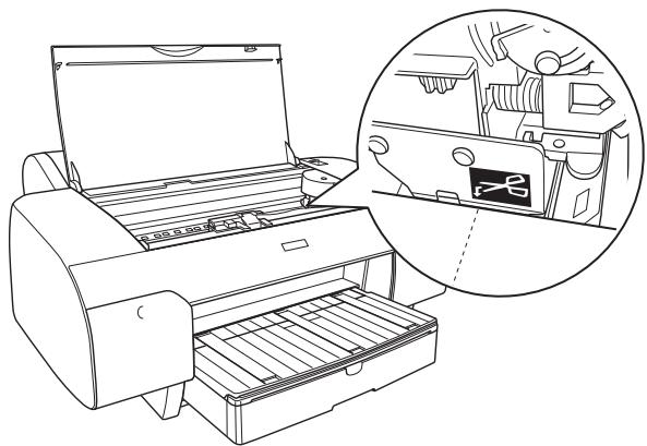 EPSON STYLUS PRO 4450, STYLUS PRO 4880 - Découpage du papier rouleau à l'aide de la touche de coupe - 1