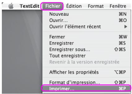 EPSON STYLUS PRO 4450, STYLUS PRO 4880 - Accès à la zone de dialogue Imprimer - 1