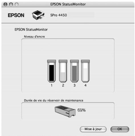 EPSON STYLUS PRO 4450, STYLUS PRO 4880 - Affichage des informations dans EPSON StatusMonitor - 1
