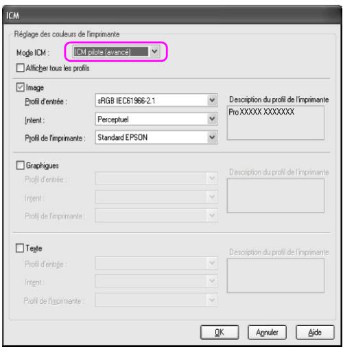 EPSON STYLUS PRO 4450, STYLUS PRO 4880 - Gestion des couleurs à l'aide du système ICM du pilote (Windows uniquement) - 4