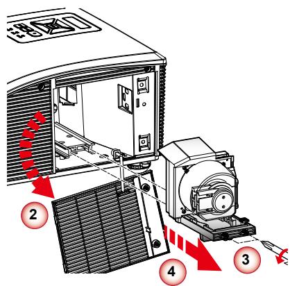 OPTOMA W307USTI - Remplacement de la lampe - 4