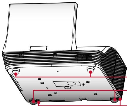 OPTOMA W307USTI - Réglage de la hauteur du projecteur - 1