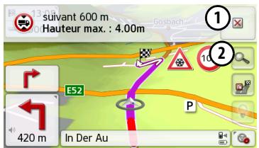 BECKER PROFESSIONAL 50 - Avertissements avec itinéraire planifié - 1