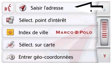 BECKER TRANSIT 50 - Saisie d'une adresse - 1