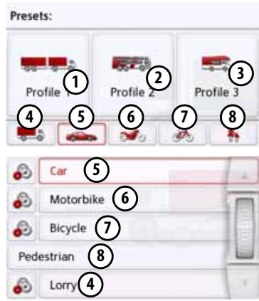 BECKER TRUCK - Selecting the vehicle profile (depending on model) - 1